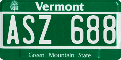 VT license plate ASZ688