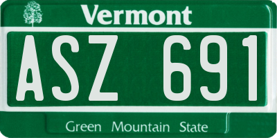 VT license plate ASZ691