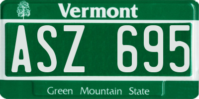 VT license plate ASZ695