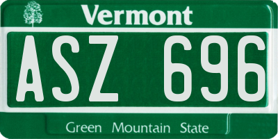 VT license plate ASZ696