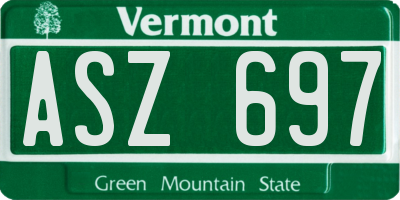 VT license plate ASZ697