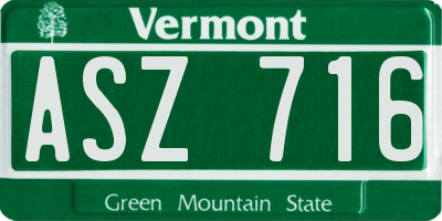 VT license plate ASZ716