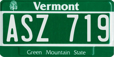 VT license plate ASZ719