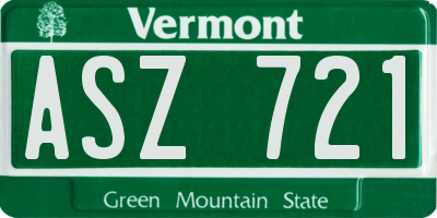 VT license plate ASZ721