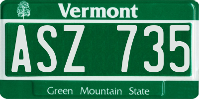 VT license plate ASZ735