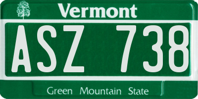VT license plate ASZ738