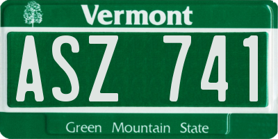 VT license plate ASZ741