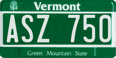 VT license plate ASZ750
