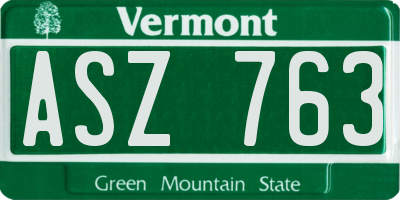VT license plate ASZ763