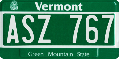 VT license plate ASZ767