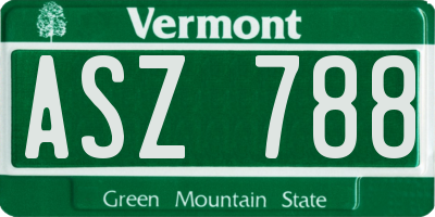 VT license plate ASZ788