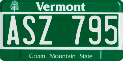 VT license plate ASZ795