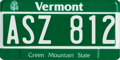 VT license plate ASZ812