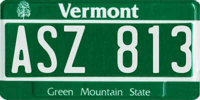 VT license plate ASZ813