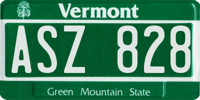 VT license plate ASZ828
