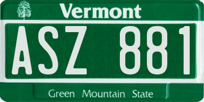 VT license plate ASZ881