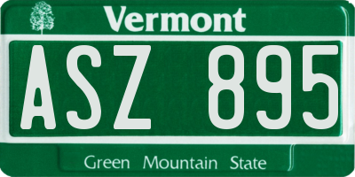 VT license plate ASZ895