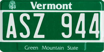 VT license plate ASZ944