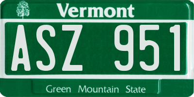 VT license plate ASZ951