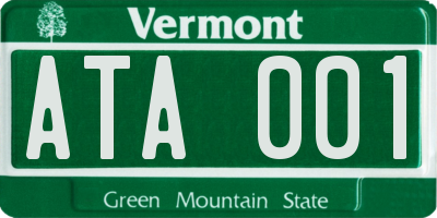 VT license plate ATA001