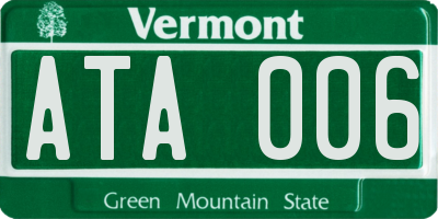 VT license plate ATA006