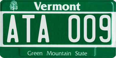 VT license plate ATA009