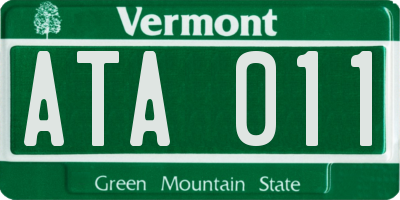 VT license plate ATA011