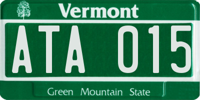 VT license plate ATA015