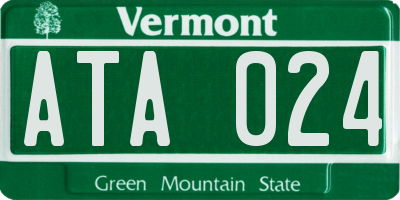 VT license plate ATA024