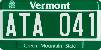 VT license plate ATA041