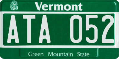 VT license plate ATA052