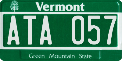 VT license plate ATA057