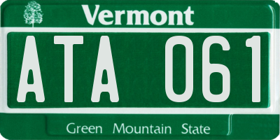 VT license plate ATA061