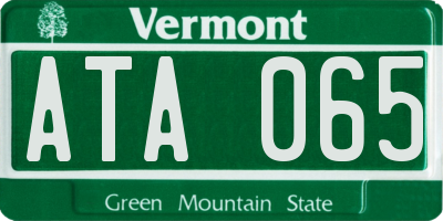 VT license plate ATA065