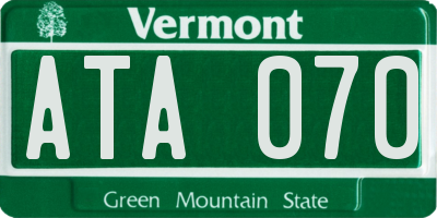 VT license plate ATA070
