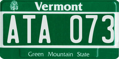VT license plate ATA073