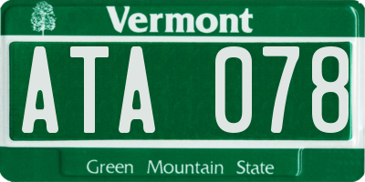 VT license plate ATA078