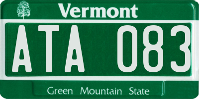 VT license plate ATA083