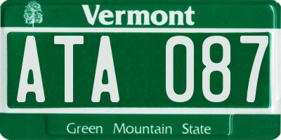 VT license plate ATA087