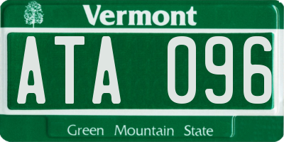 VT license plate ATA096
