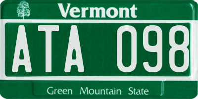 VT license plate ATA098