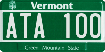VT license plate ATA100