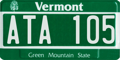 VT license plate ATA105