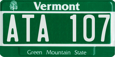 VT license plate ATA107