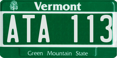 VT license plate ATA113