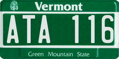VT license plate ATA116