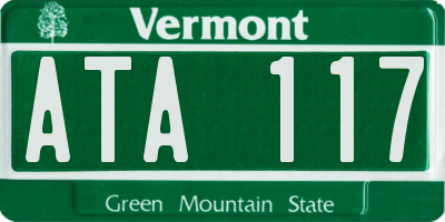 VT license plate ATA117