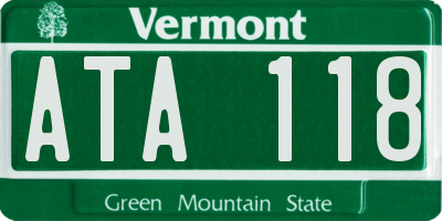 VT license plate ATA118
