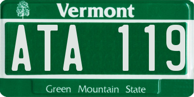VT license plate ATA119