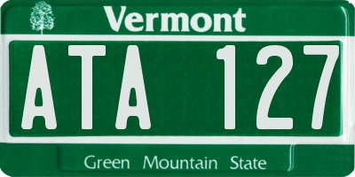 VT license plate ATA127